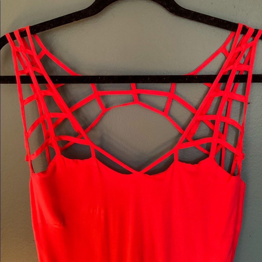 Coral Jack Dress with Lattice detail